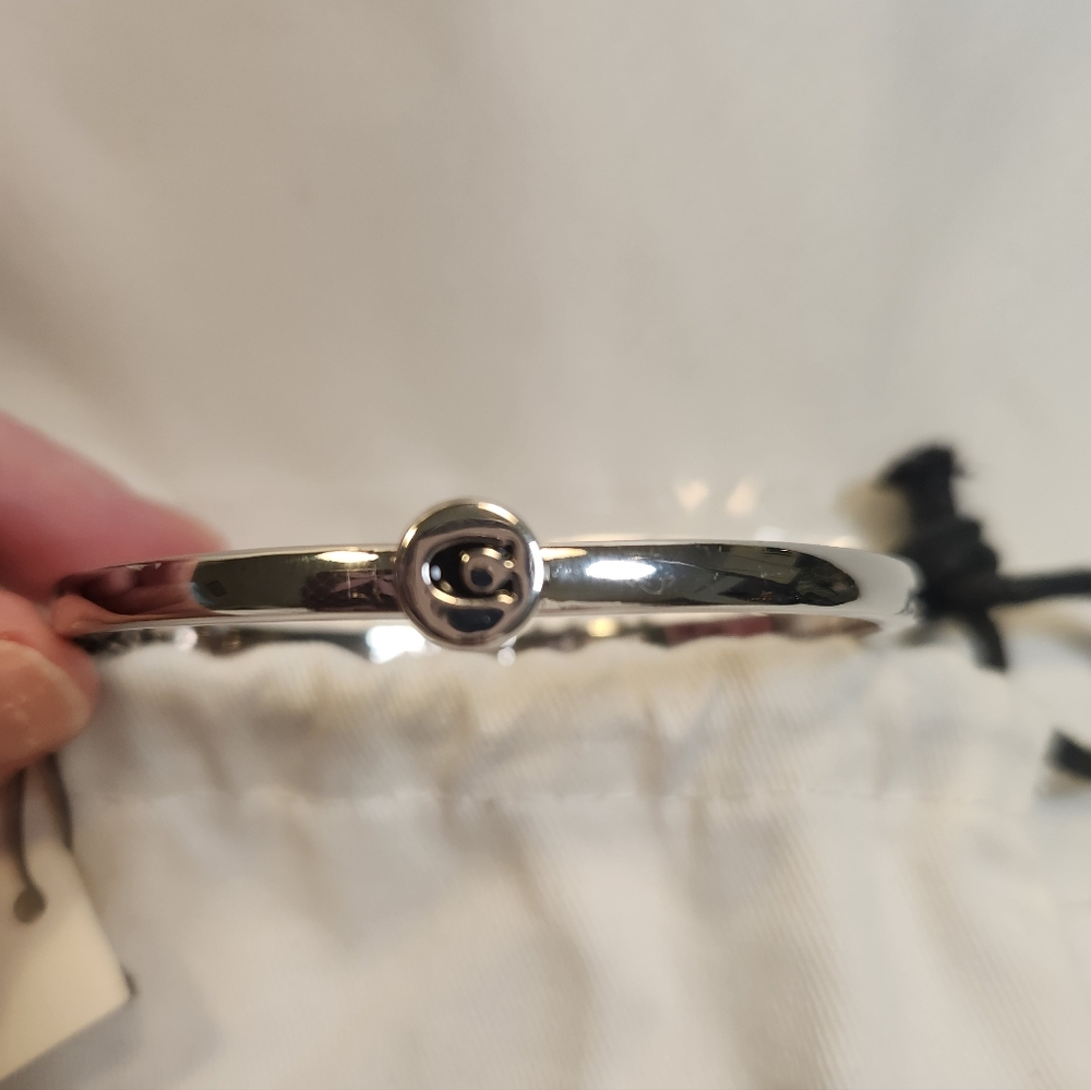 Coach Silver Toned Plated Bangle Bracelet NWT With Coach Dust Bag